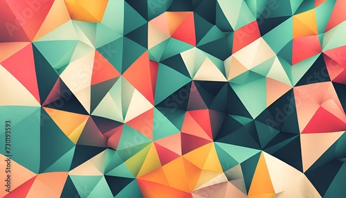 Abstract colorful geometric polygonal background with gradient triangles