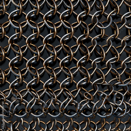Texture Of Iron Knight's Chainmail In The Form Of A Seamless Pattern Tile Created Using Artificial Intelligence