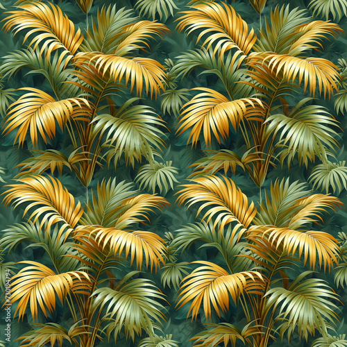 Seamless pattern with palm tree, tropical background photo