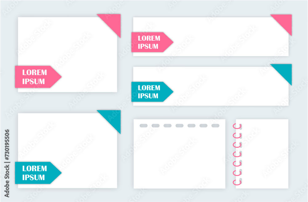 Set of infographic stickers for note boards