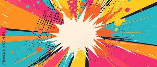 Comic book explosion background. Pop art style. 