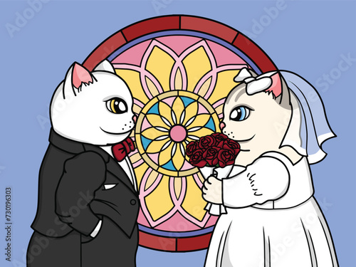 Cat valentine wedding animal lover
