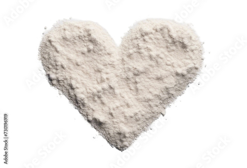 White powder in shape heart cocaine line isolated on black background top view series
