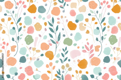 Spring Seamless Pastel Pattern with Florals