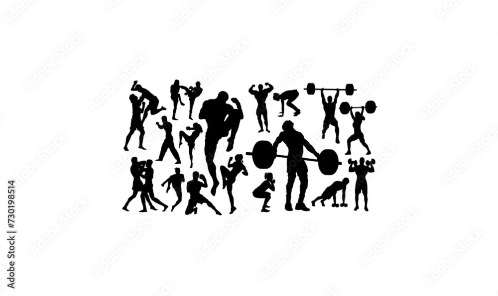 gym people silhouette,