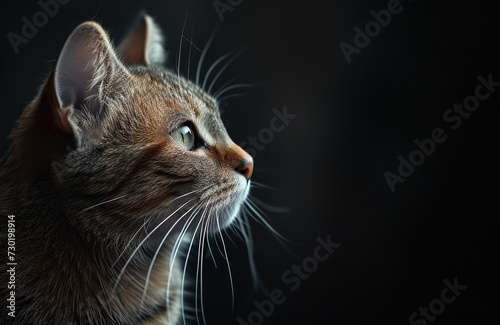 cat close-up side portrait