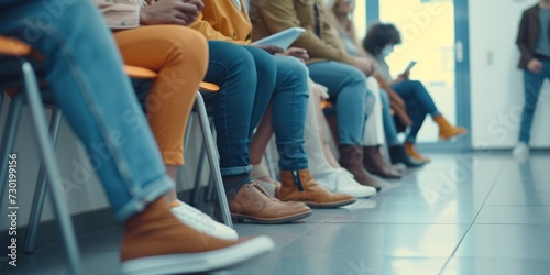 Diverse people waiting their turn in the waiting room Generative AI