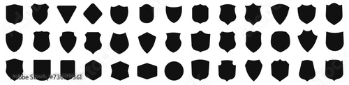 Shield icon set. Protection flat sign.