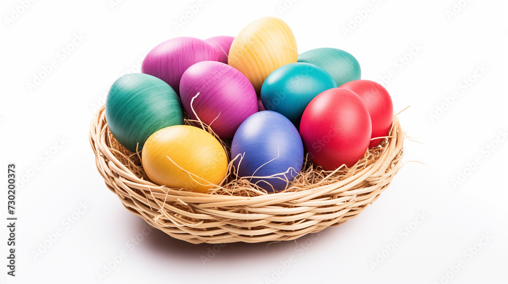 easter eggs in a basket