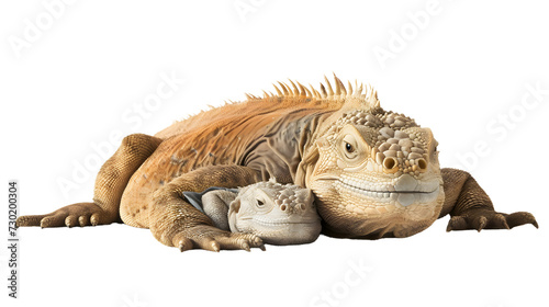 Adult and Baby Iguana Laying Next to Each Other © Daniel