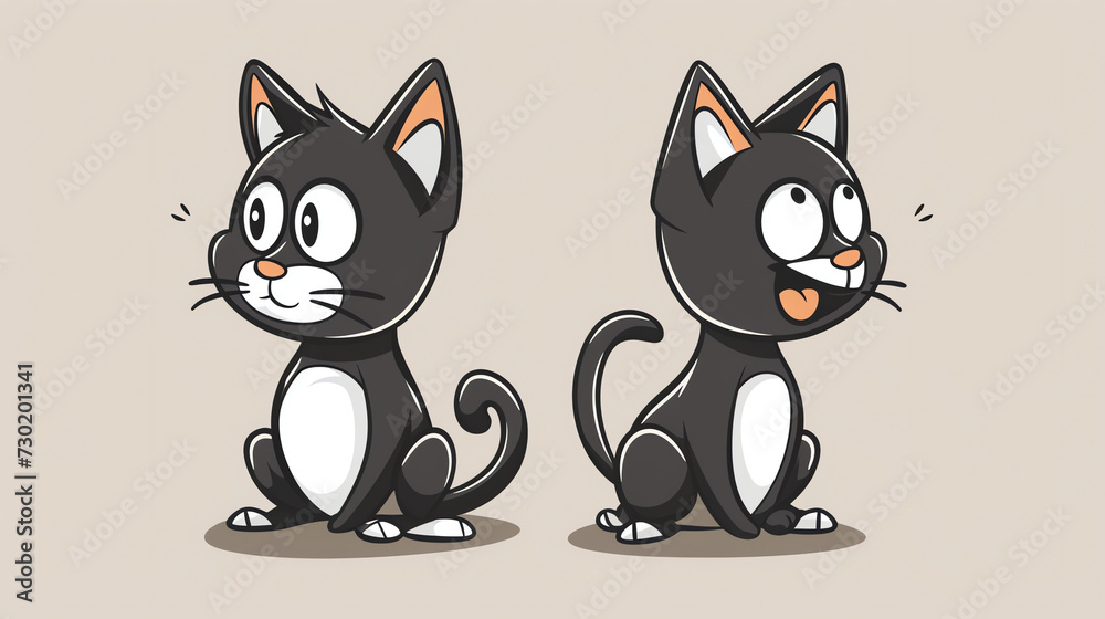 Obraz premium Cat in Cartoon Style
