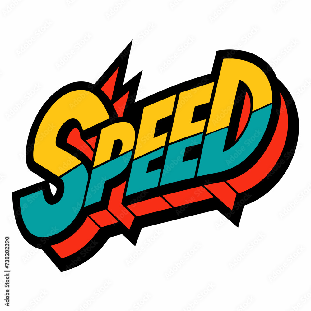 The word SPEED in street art graffiti lettering vector image style on a white background.