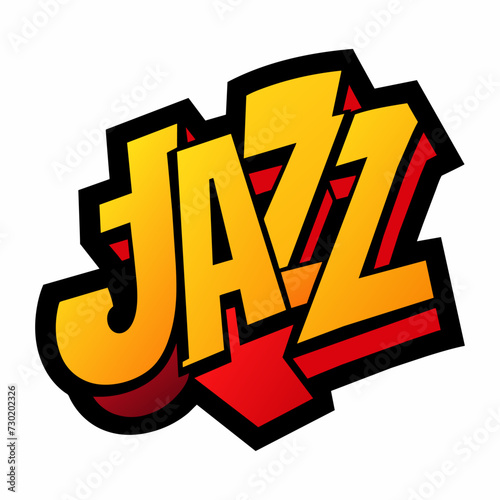 The word JAZZ in street art graffiti lettering vector image style on a white background.