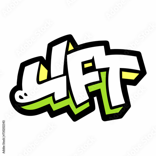The word LIFT in street art graffiti lettering vector image style on a white background.