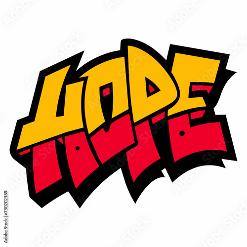 The word HOPE in street art graffiti lettering vector image style on a white background.
