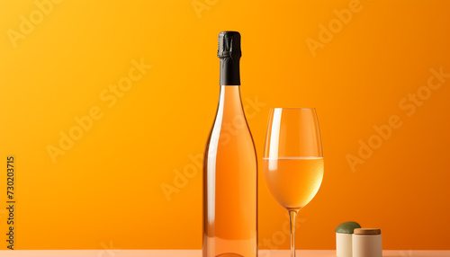 Luxury wine bottle pouring red liquid on elegant glass table generated by AI photo