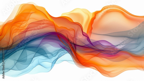 Colorful Wave of Smoke on White Background