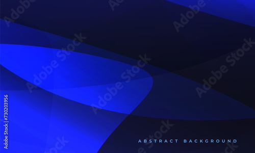 Abstract dark blue minimal background with dynamic wave shapes. Vector illustration