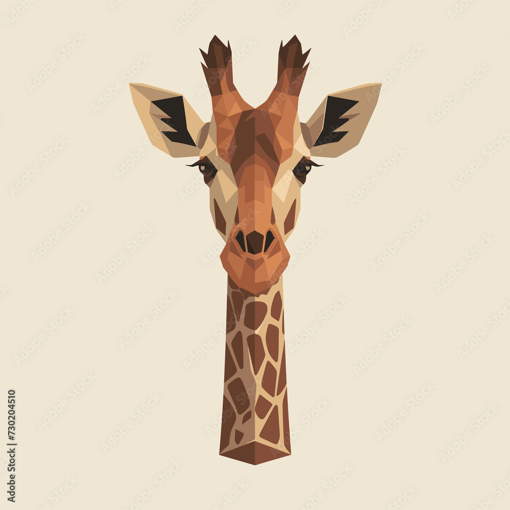 Flat logo of Vector giraffe illustration vector
