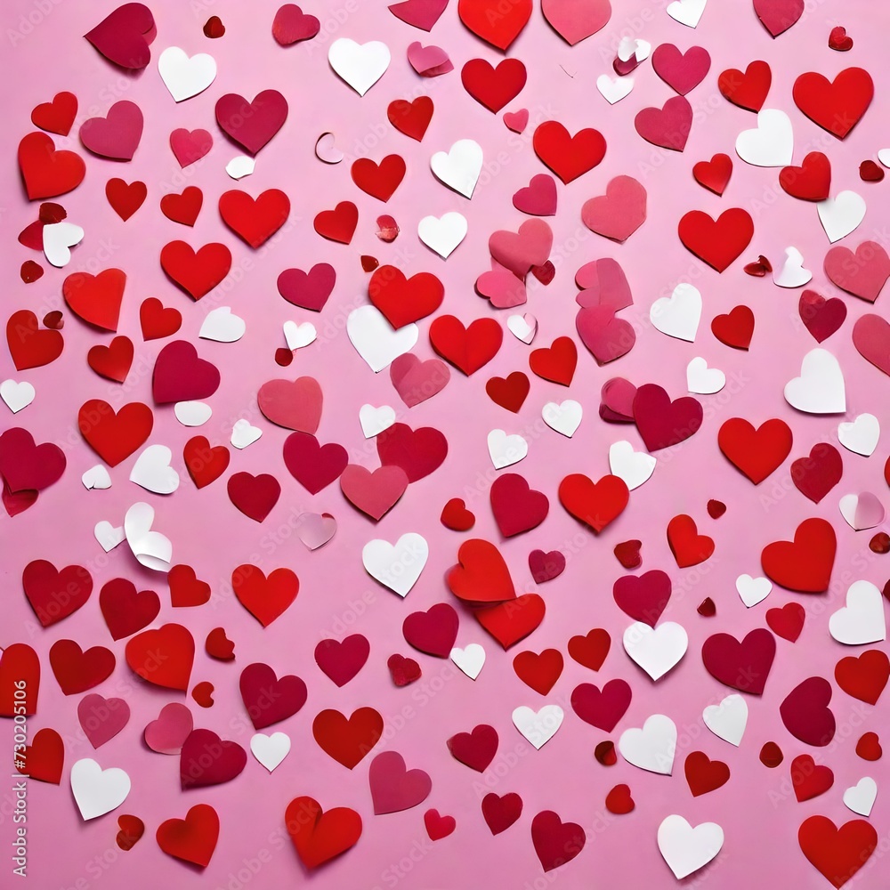 Swirling hearts and confetti, a Valentine's Day delight