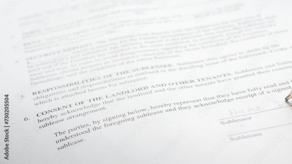 Close up signing document. 4k video. Paperwork concept Close up signing document. 4k video. Paperwork concept