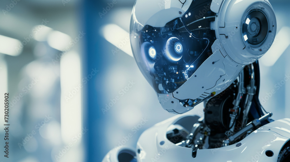 Portrait of futuristic robot with artificial intelligence Portrait of futuristic robot with artificial intelligence