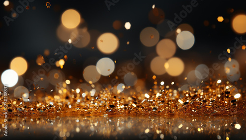 Glowing celebration backdrop, bright and illuminated with shimmering glitter generated by AI
