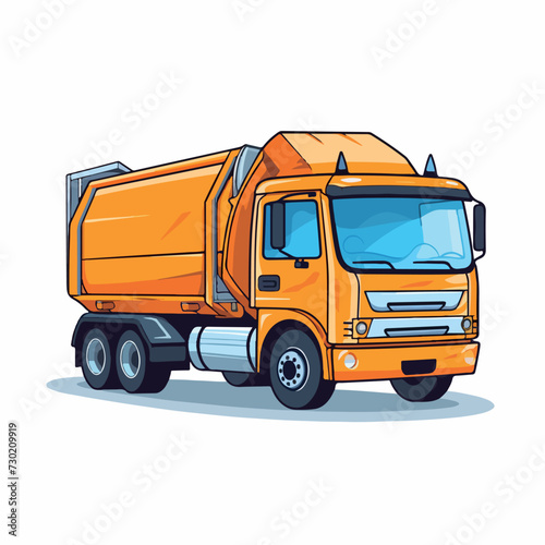 Garbage truck in cartoon, doodle style. Image for t-shirt, web, mobile apps and ui. Isolated 2d vector illustration in logo, icon, sketch style, Eps 10. AI Generative