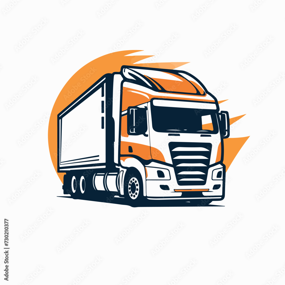 Fototapeta premium Tractor trailer in cartoon, doodle style. Image for t shirt. Isolated 2d vector illustration in logo, icon, sketch style, Eps 10. AI Generative