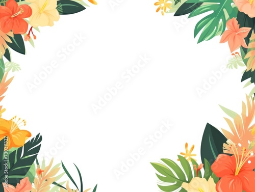 Floral Frame With Orange and Yellow Flowers