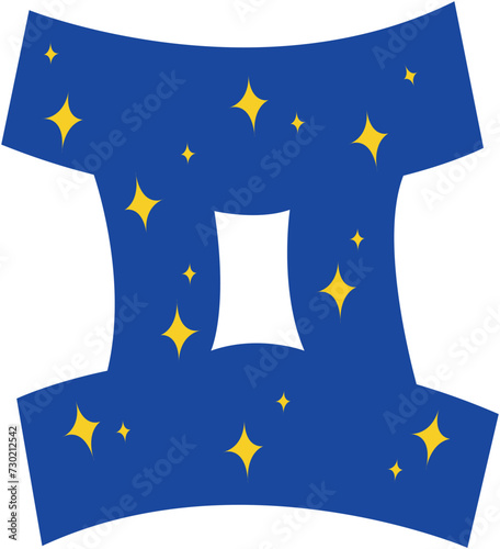 Gemini zodiac sign vector. Celestial design. Astrological horoscope 