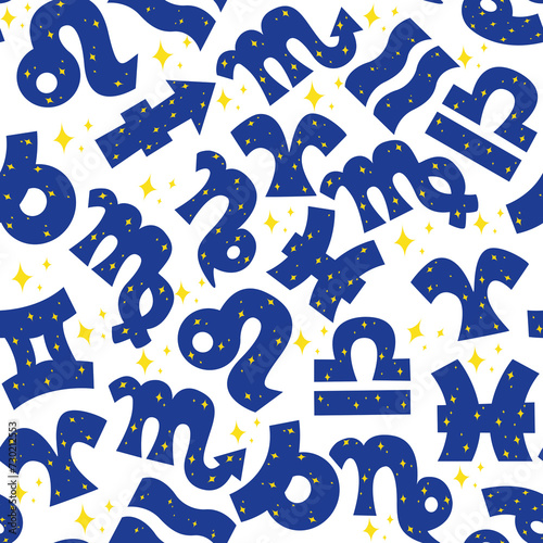 Zodiac sign pattern. Celestial design. Astrological horoscope 