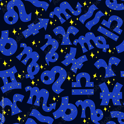 Zodiac sign pattern. Celestial design. Astrological horoscope 