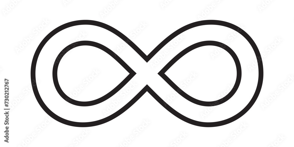 infinity symbol black - simple with discontinuation - isolated - vector infinity symbol black - simple with discontinuation - isolated - vector