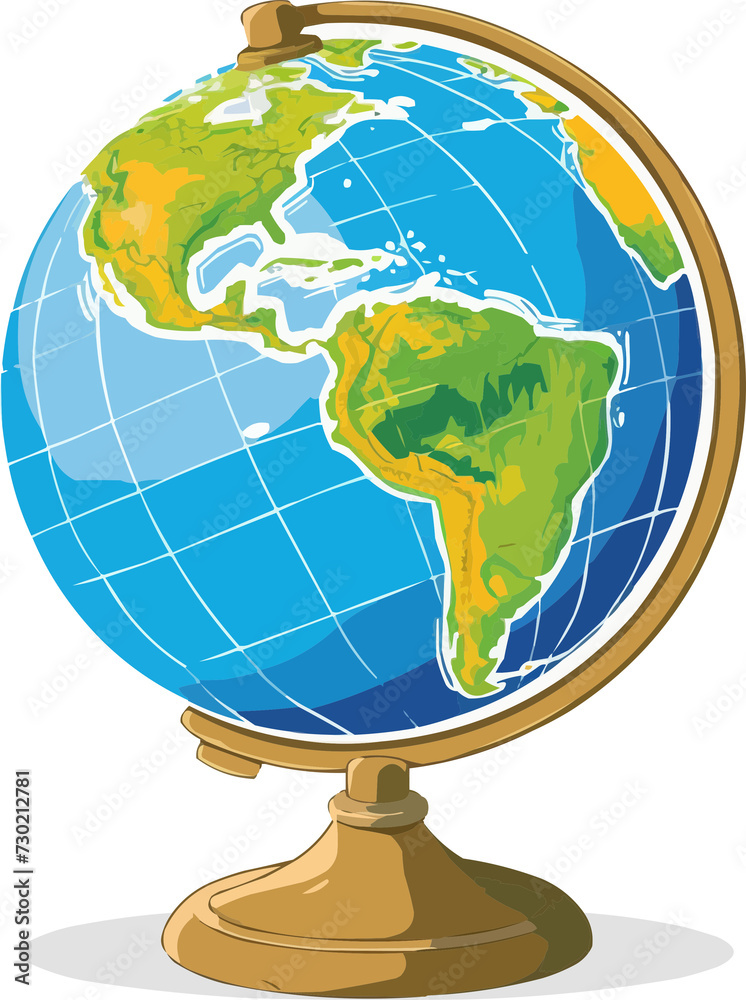 Minimalist Isolated Clipart Illustration of a Globe Minimalist Isolated Clipart Illustration of a Globe