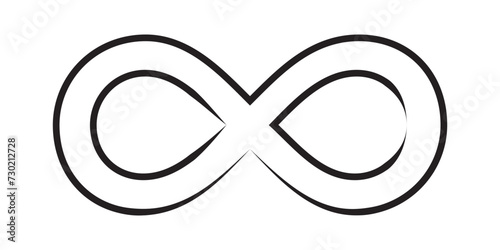 infinity symbol black - simple with discontinuation - isolated - vector, eps10