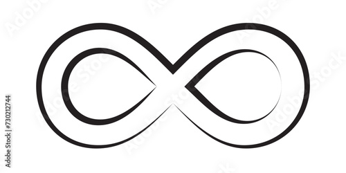 infinity symbol black - simple with discontinuation - isolated - vector, eps10