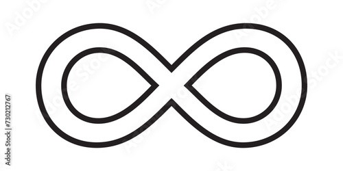 infinity symbol black - simple with discontinuation - isolated - vector