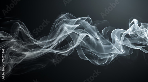 a beautiful white smoke flowing on a black background