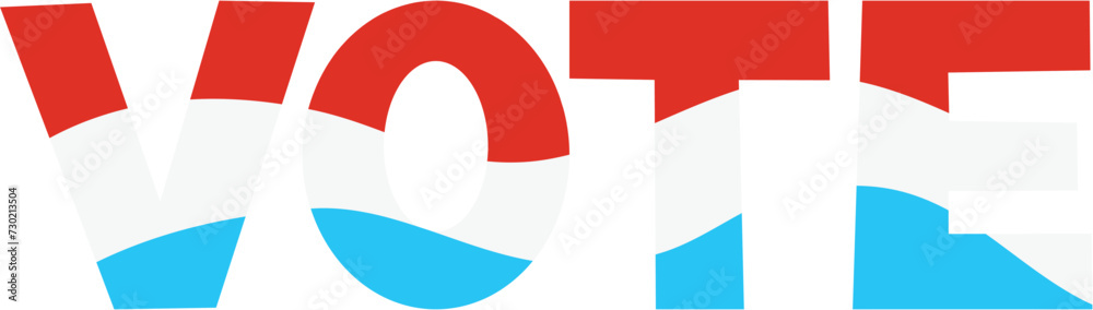 Fototapeta premium Vote vector. Election day in Luxemburg. National flag