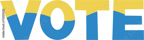 Vote vector. Election day in Ukraine. National flag