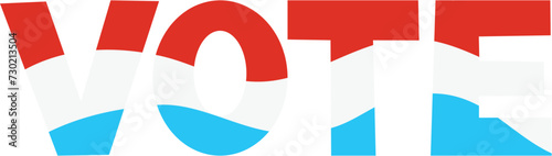 Vote vector. Election day in Luxemburg. National flag