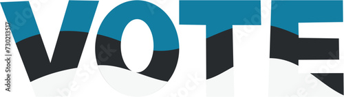 Vote vector. Election day in Estonia. National flag
