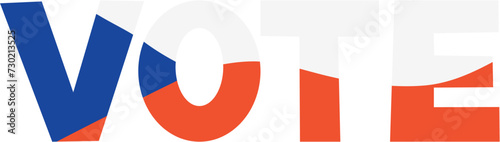 Vote vector. Election day in Czech Republic. National flag