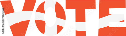 Vote vector. Election day in Denmark. National flag