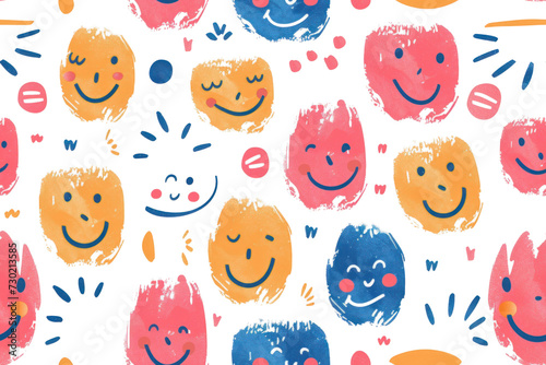 Seamless Pastel Smiles Pattern