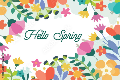 It's Spring Time. Beautiful flowers on a colorful background.
