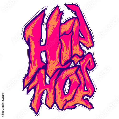 Hiphop Letter Font, graffiti on a wall. Text Graffiti Hiphop