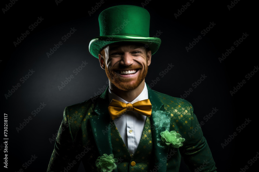 A man in a green jacket and green hat smiles and gives a thumbs up, St Patrick's Day