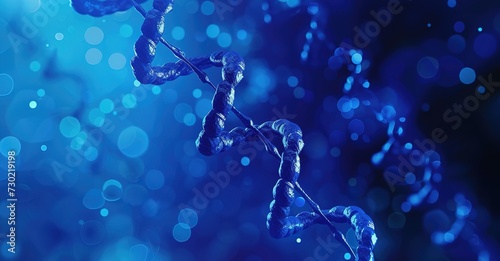 detailed visualization of glowing strands of DNA representing the complex blueprint of biological existence